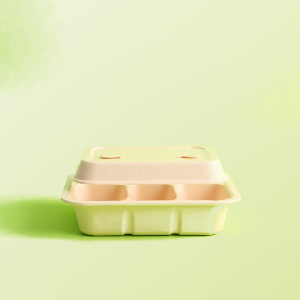 Bagasse Meal Tray — 3 Compartment